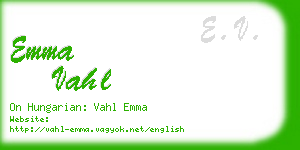 emma vahl business card